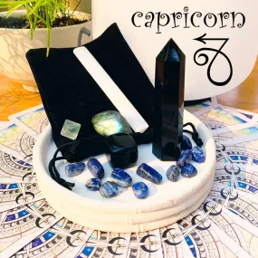 ♑ Capricorn - December 22nd - January 19th - Zodiac Crystal Fusion Set With Pouch