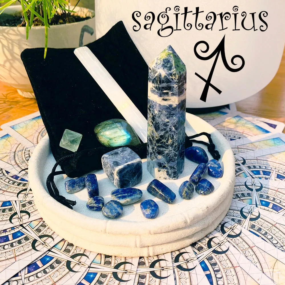 ♐ Sagittarius - November 22nd - December 21st - Zodiac Crystal Fusion Set With Pouch