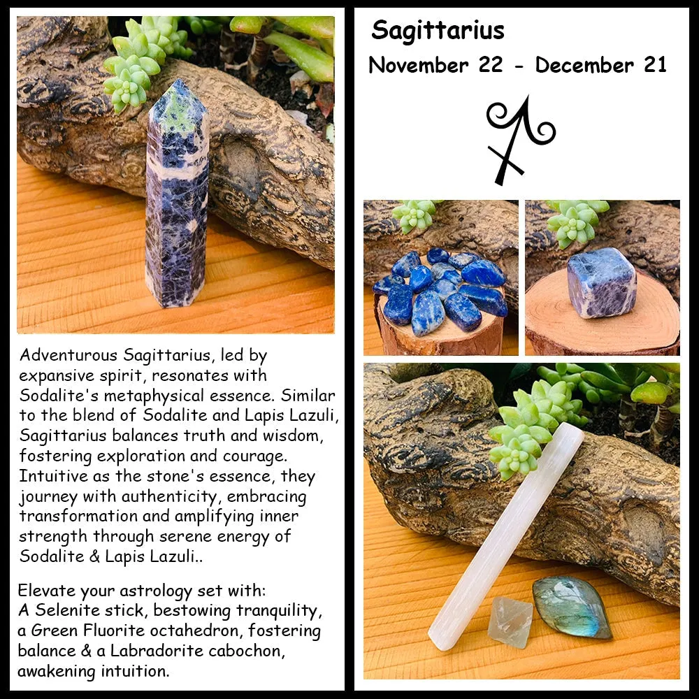 ♐ Sagittarius - November 22nd - December 21st - Zodiac Crystal Fusion Set With Pouch