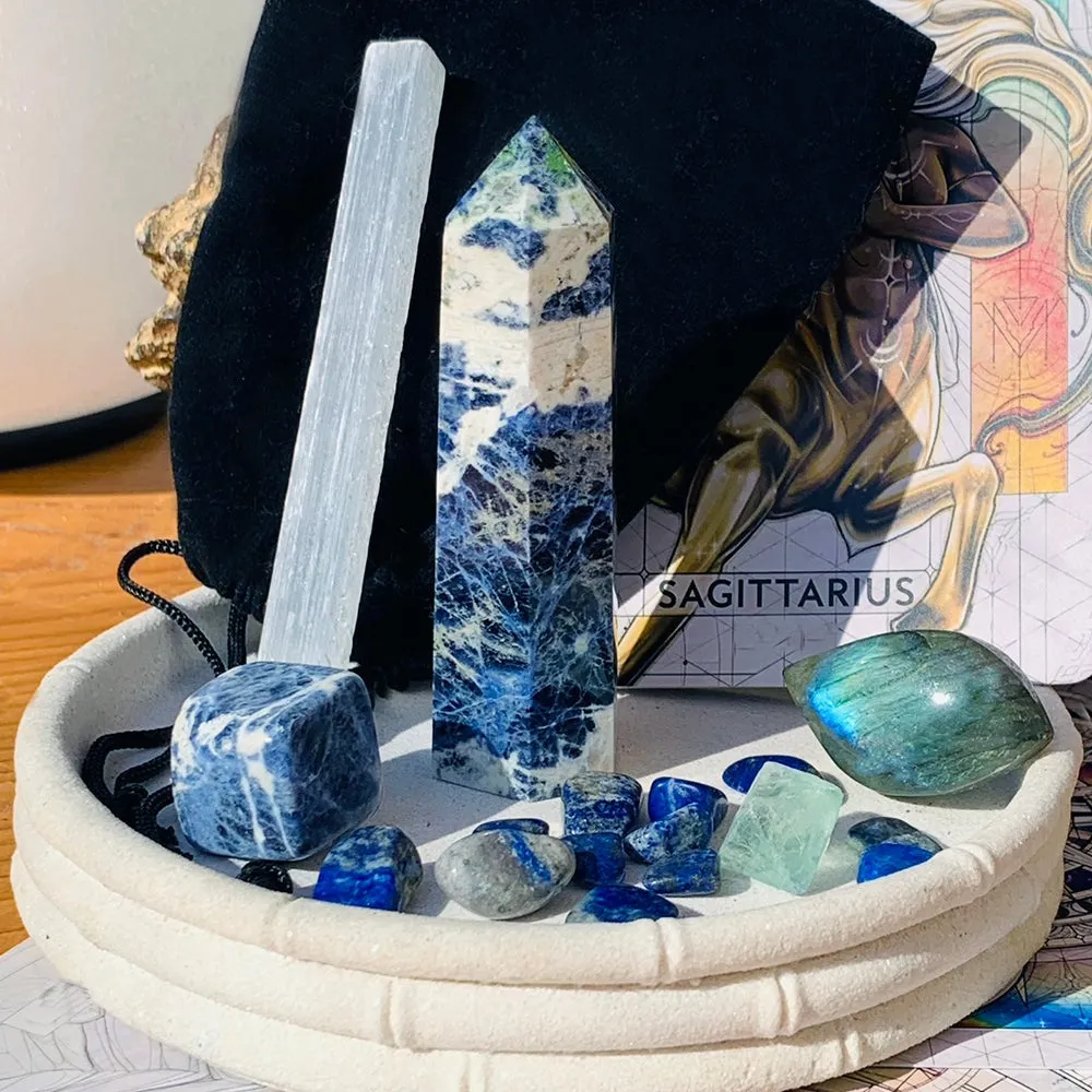 ♐ Sagittarius - November 22nd - December 21st - Zodiac Crystal Fusion Set With Pouch