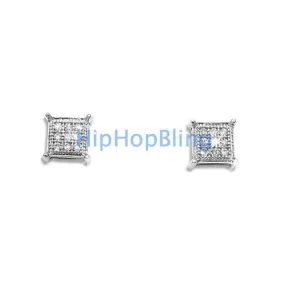 .05 Carat Diamond Kite Micro Pave Earrings .925 Silver