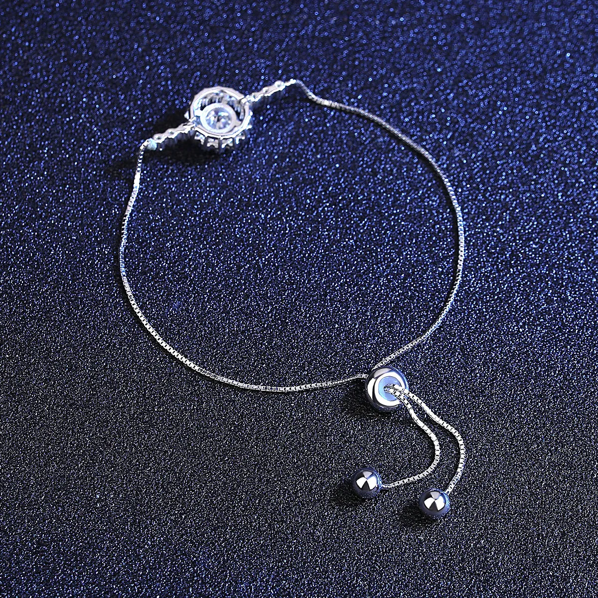 1 CT Moissanite Silver Adjustable Bracelet