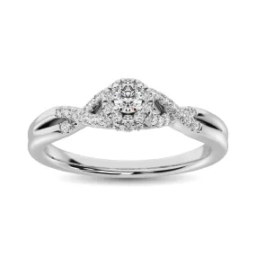 10K White Gold Diamond 1/4 ct tw Round Cut Engagement Ring