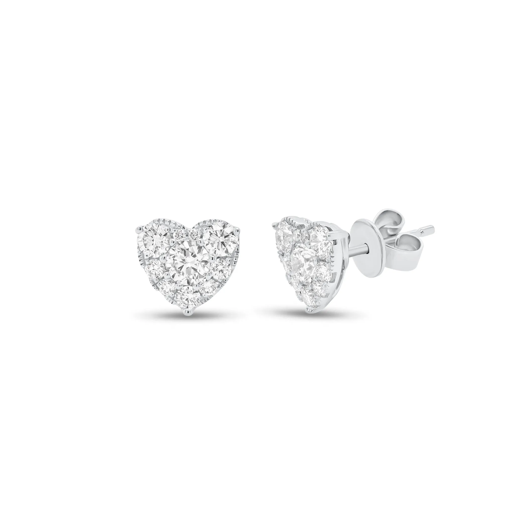 1.28 ct Diamond Heart Stud Earrings