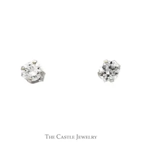 1/2cttw Round Brilliant Cut Diamond Stud Earrings in 14k White Gold Butterfly Pushbacks