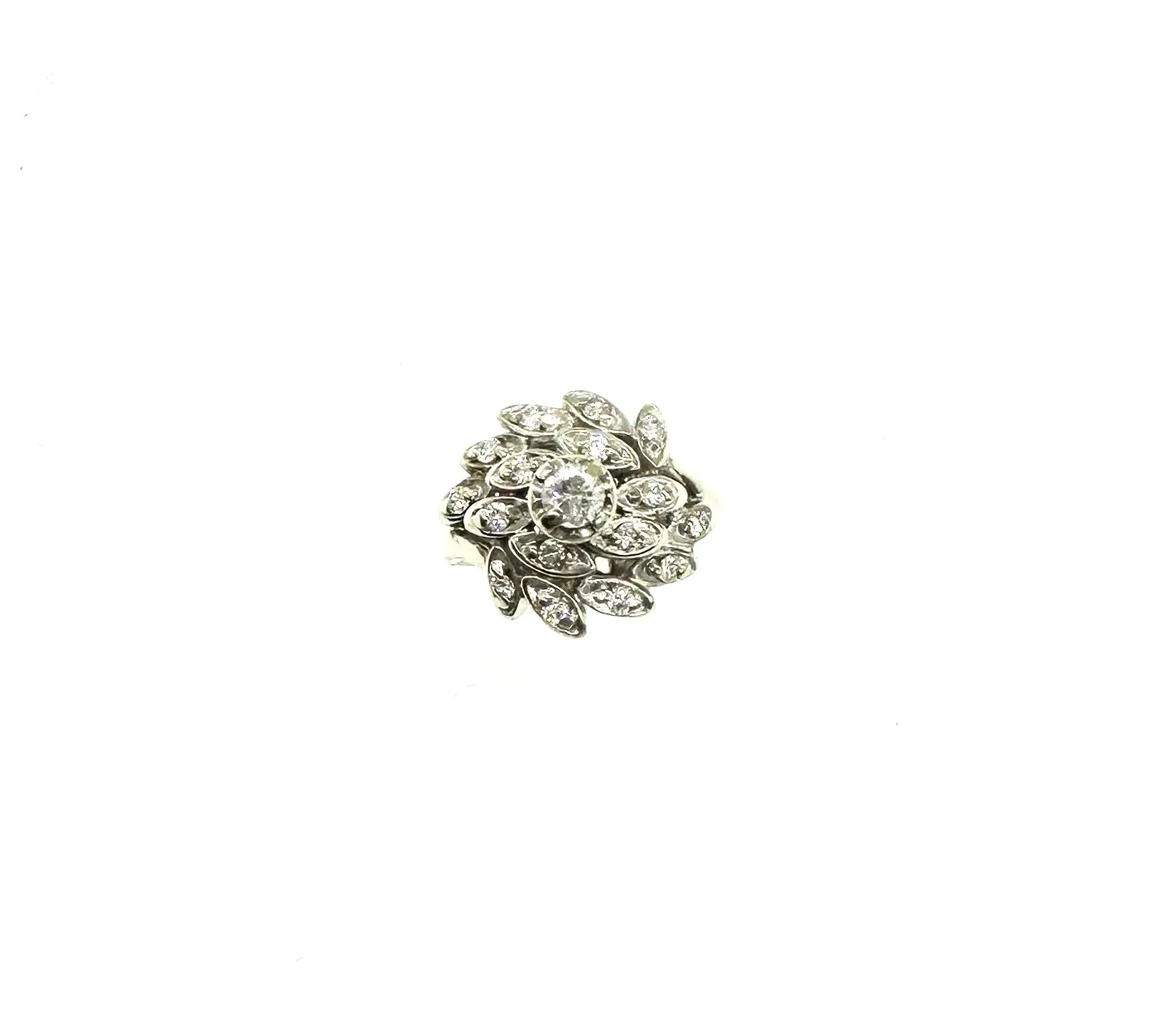 1/3 Ctw Diamond Leaf Design Ring