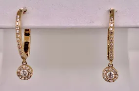 14K Diamond Dangle Earrings