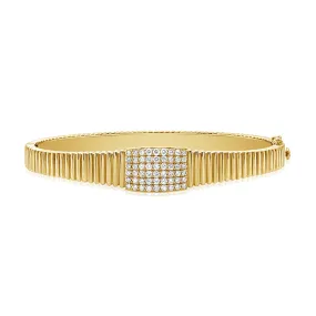 14K Gold & Diamond Bangle - 0.80ct