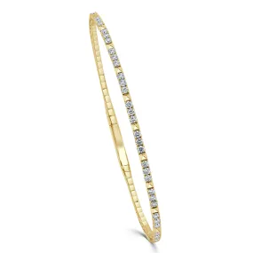 14k Gold & Diamond Flexible Bangle - 0.83ct