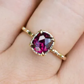 14k Gold Rhodolite Garnet Ring- Sz 8