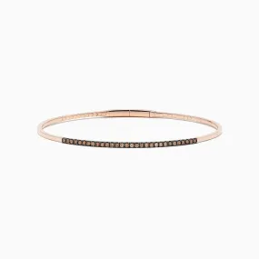 14K Rose Gold Espresso Diamond Bangle