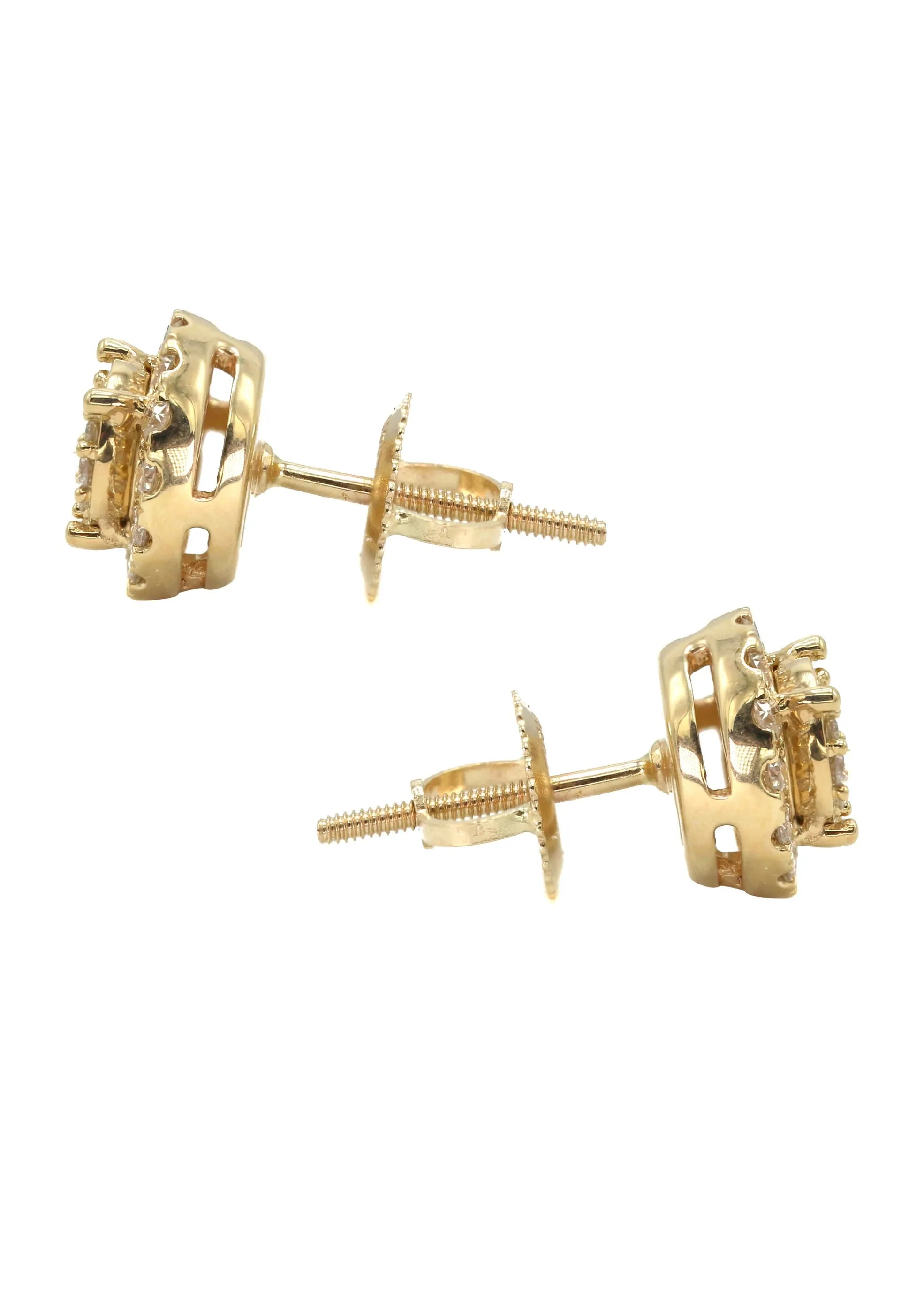 14K Yellow Gold Diamond Baguette Earrings For Men | 0.5 Carats | 2.55 Grams