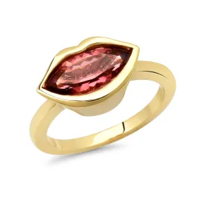 14K YG Tourmaline Kiss Ring