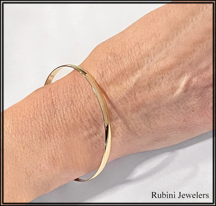 14Kt Yellow Gold Half-Round Bangle Bracelet