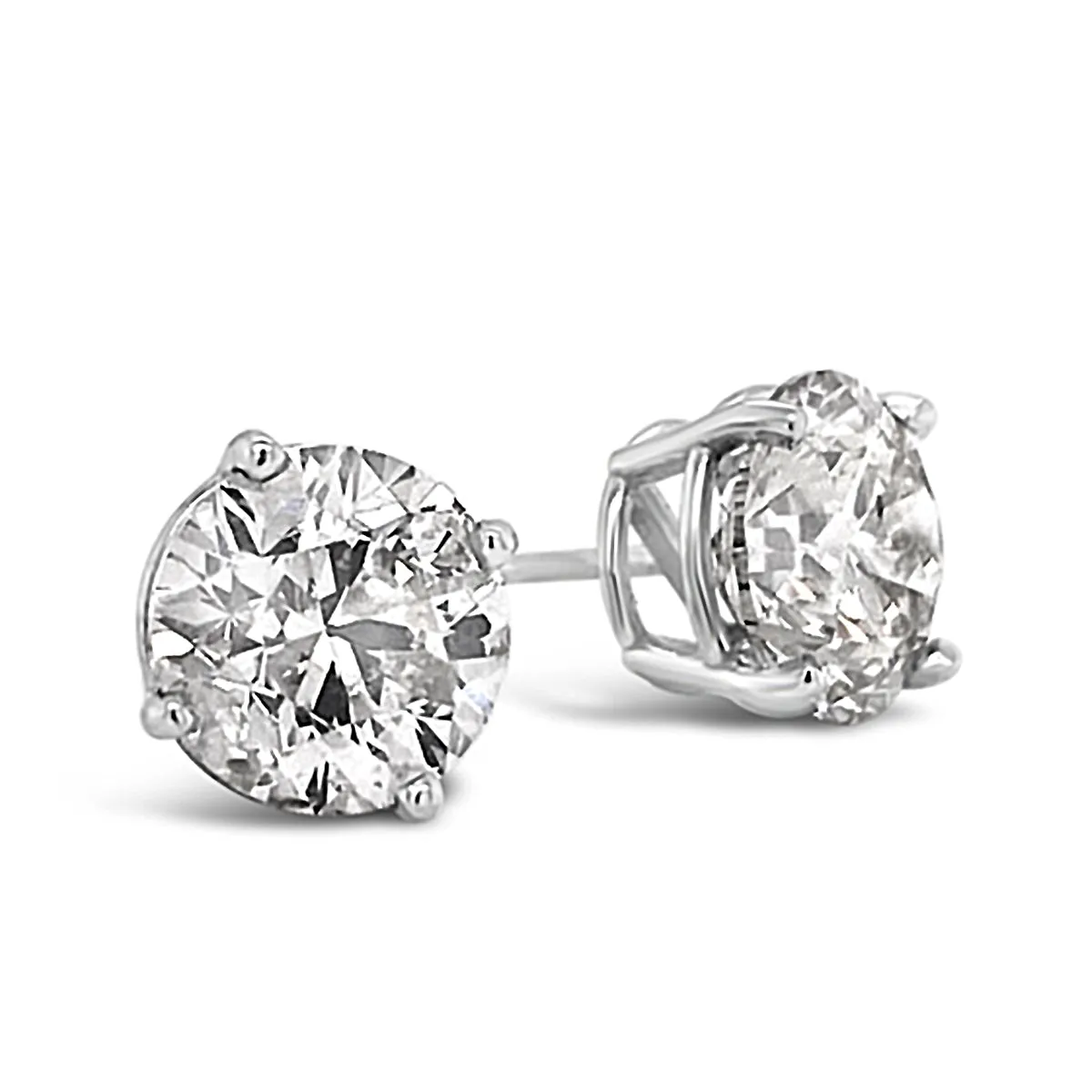 1.81 Cttw. White Gold Diamond Solitaire Earrings