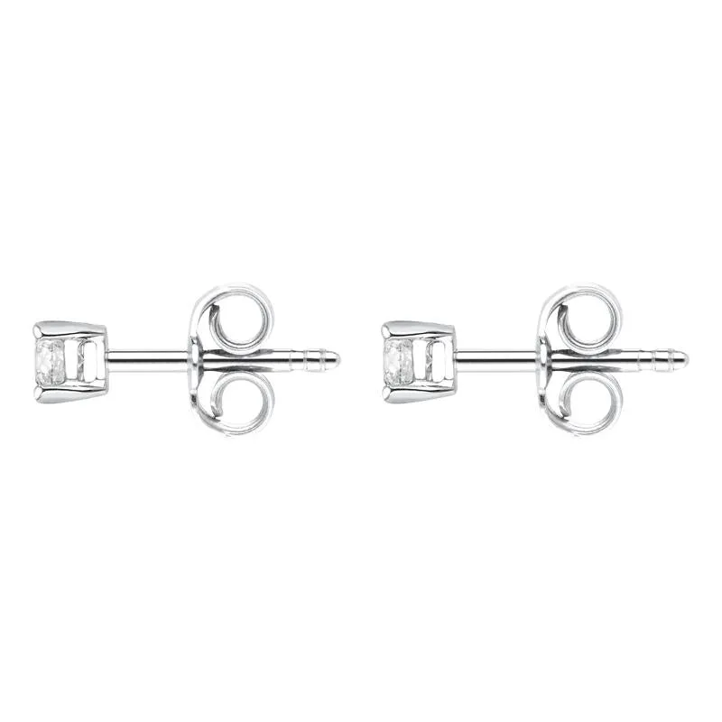 18ct White Gold 0.15ct Diamond Solitaire Stud Earrings D