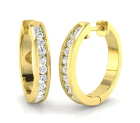 18ct Yellow Gold 0.47ct Diamond Hoop Earrings