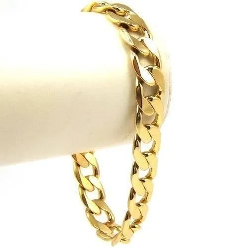 18K Gold Filled Cuban Link Bracelet 8