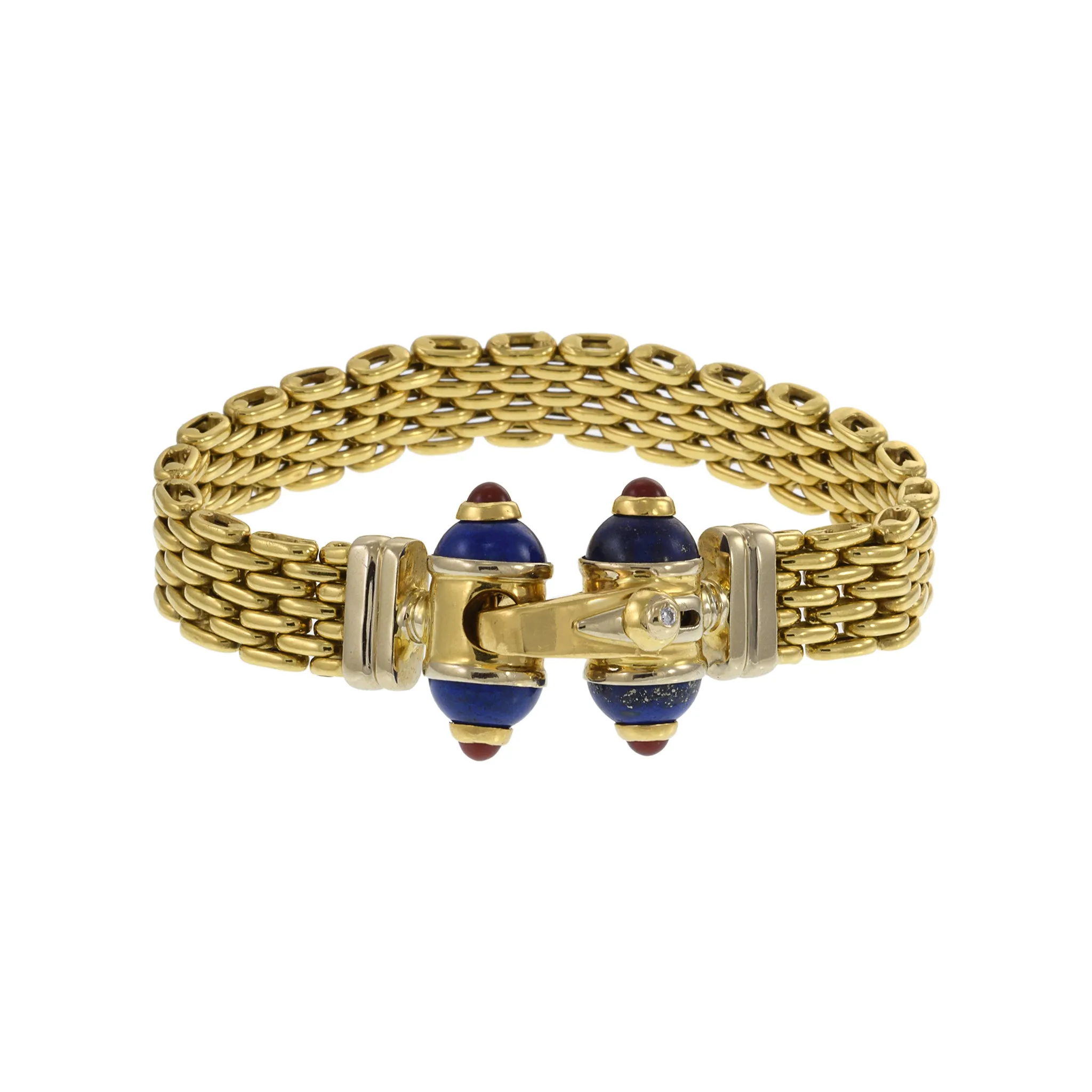 18KT Yellow Gold Estate Retro Era Panther Link Bracelet