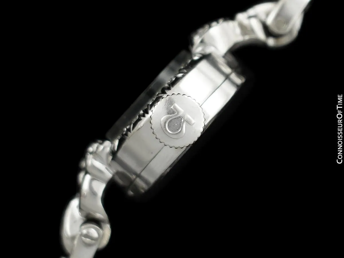 1954 Omega Vintage Ladies Bracelet Watch with "Star Dial" - 14K White Gold & Factory Diamonds