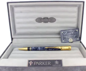 1990 PARKER DUOFOLD LAPIS LAZULI BALLPOINT PEN MINT NEW IN BOX MADE IN UK