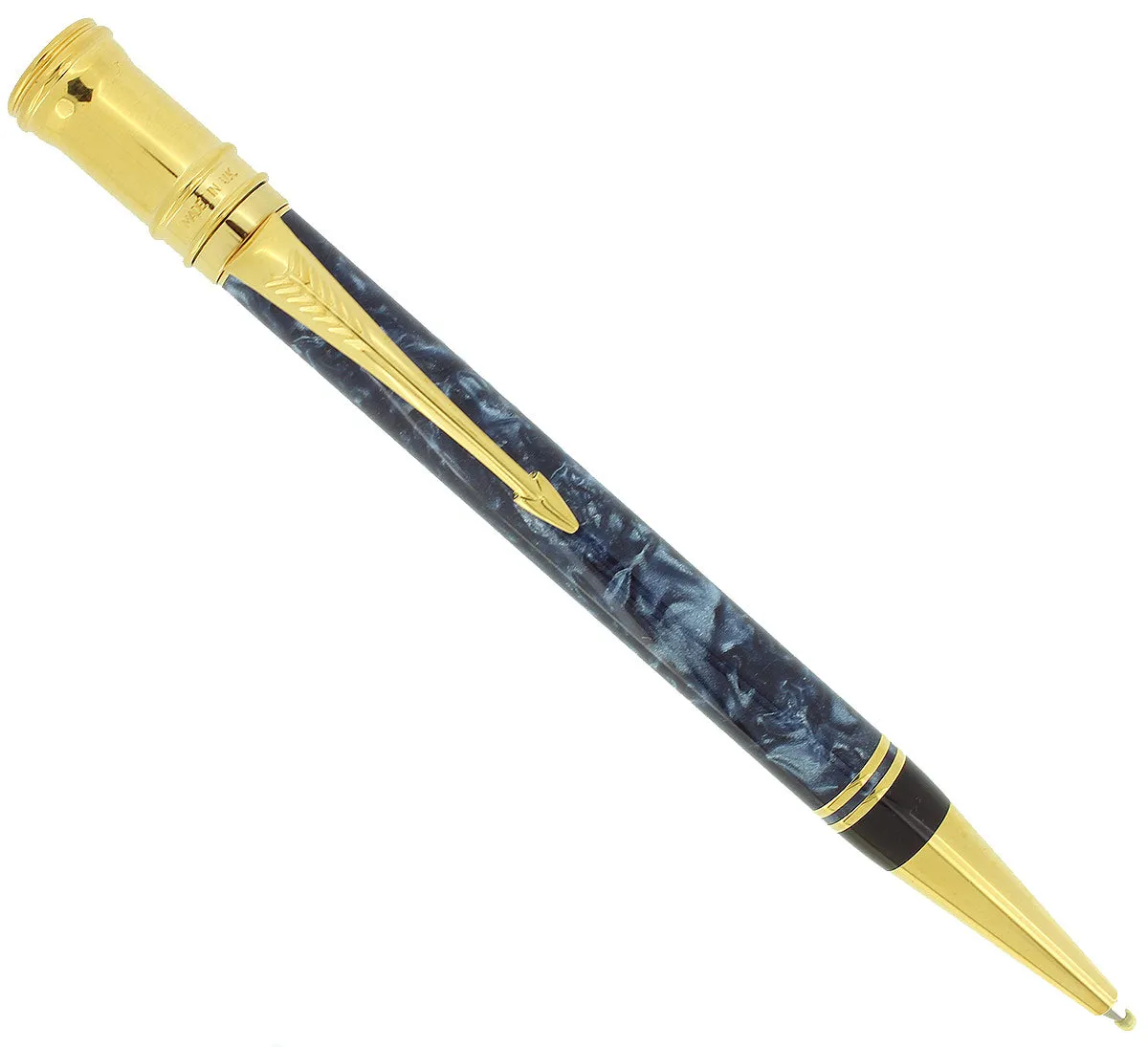 1990 PARKER DUOFOLD LAPIS LAZULI BALLPOINT PEN MINT NEW IN BOX MADE IN UK