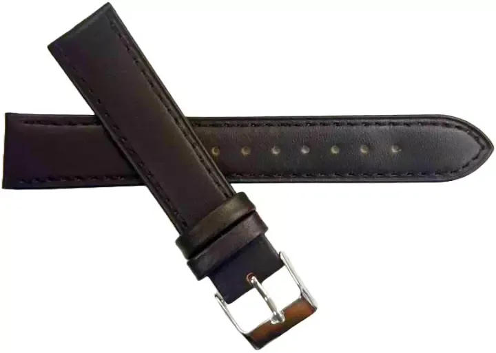 1PC Multi-Color Watch Band Size (22✖20)mm Stitched Plain Leather Strap