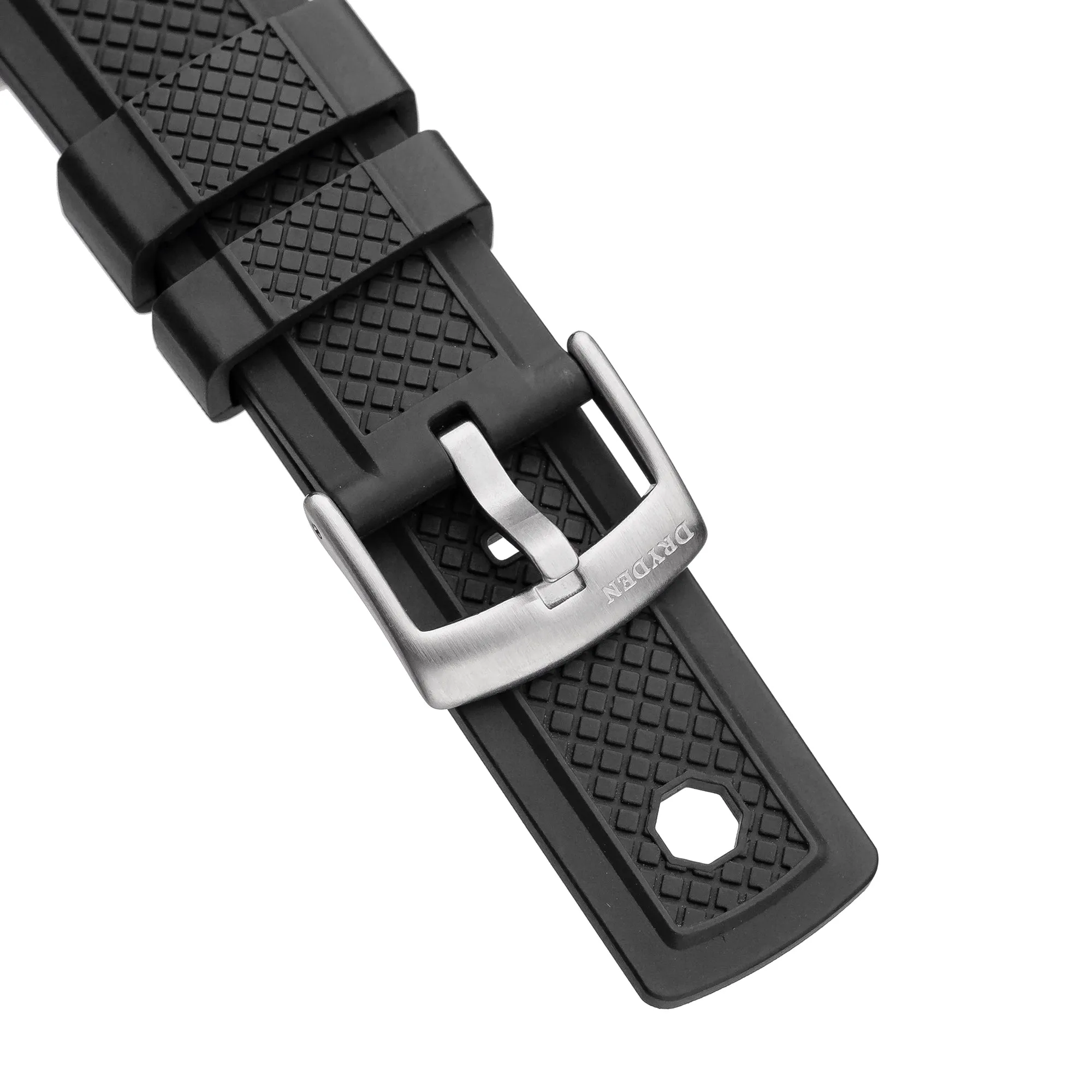 20mm 22mm Quick Release FKM Rubber Crosshatch Diver Watch Strap