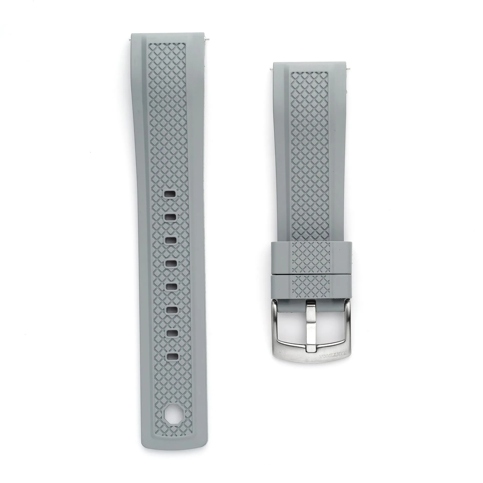 20mm 22mm Quick Release FKM Rubber Crosshatch Diver Watch Strap