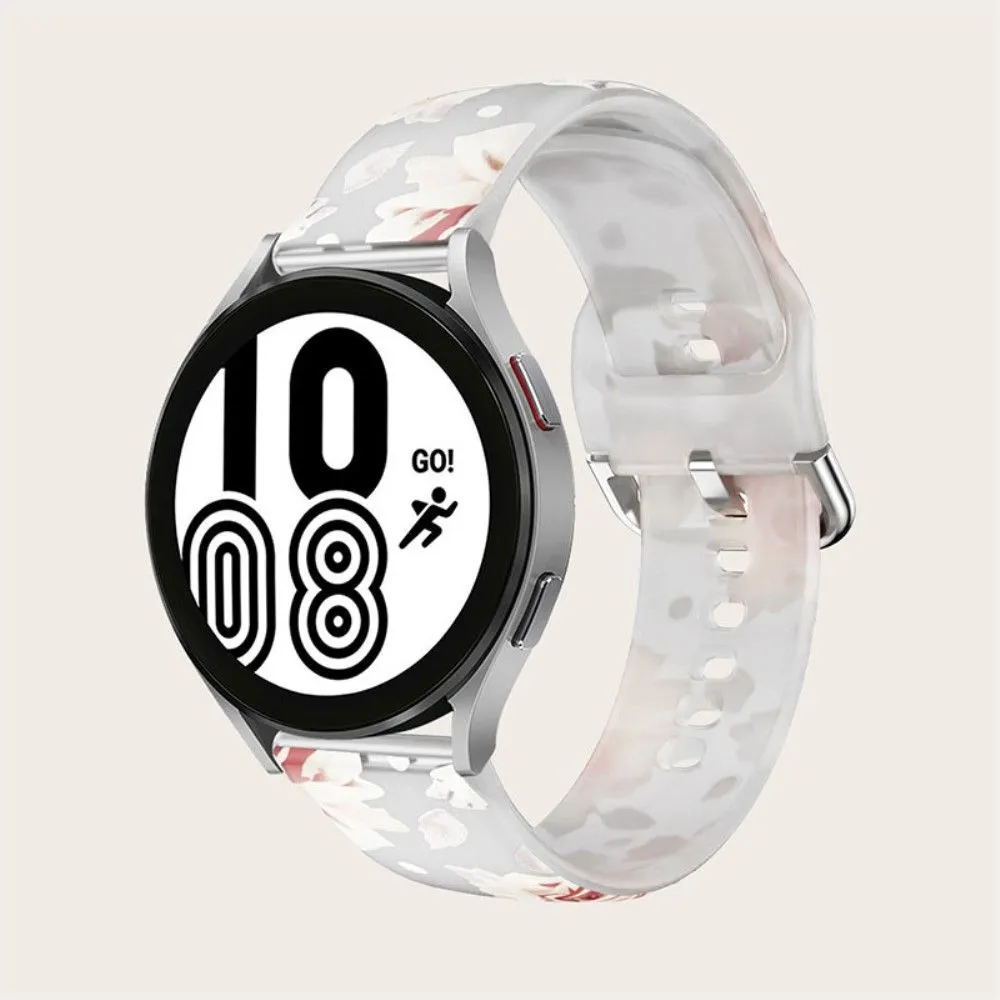 20mm Universal pattern printed silicone watch strap - Rose