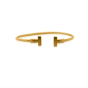 24Kt Gold Double Pillar Stop Bangle