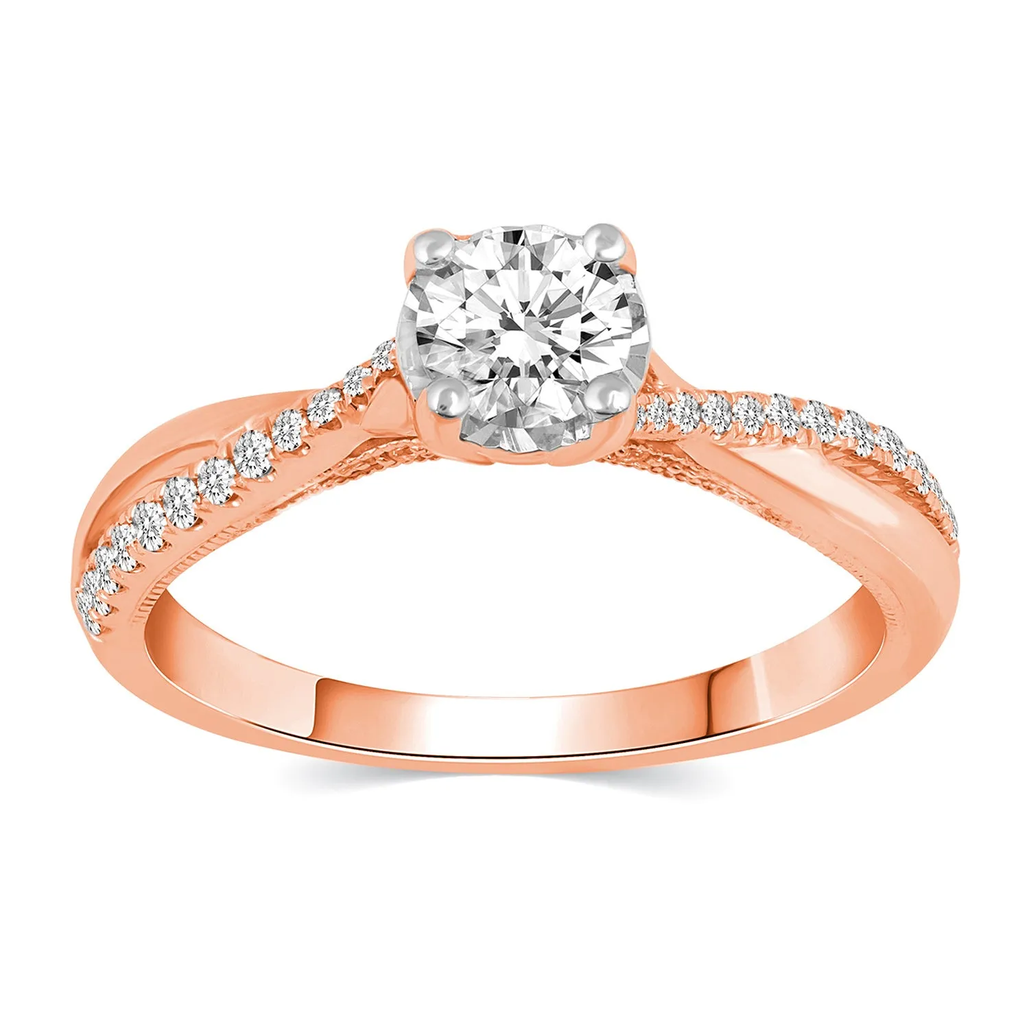 5/8 Cttw  (I1-I2 Clarity) Diamond Infinity Engagement Wedding Bridal Ring in 14K Gold