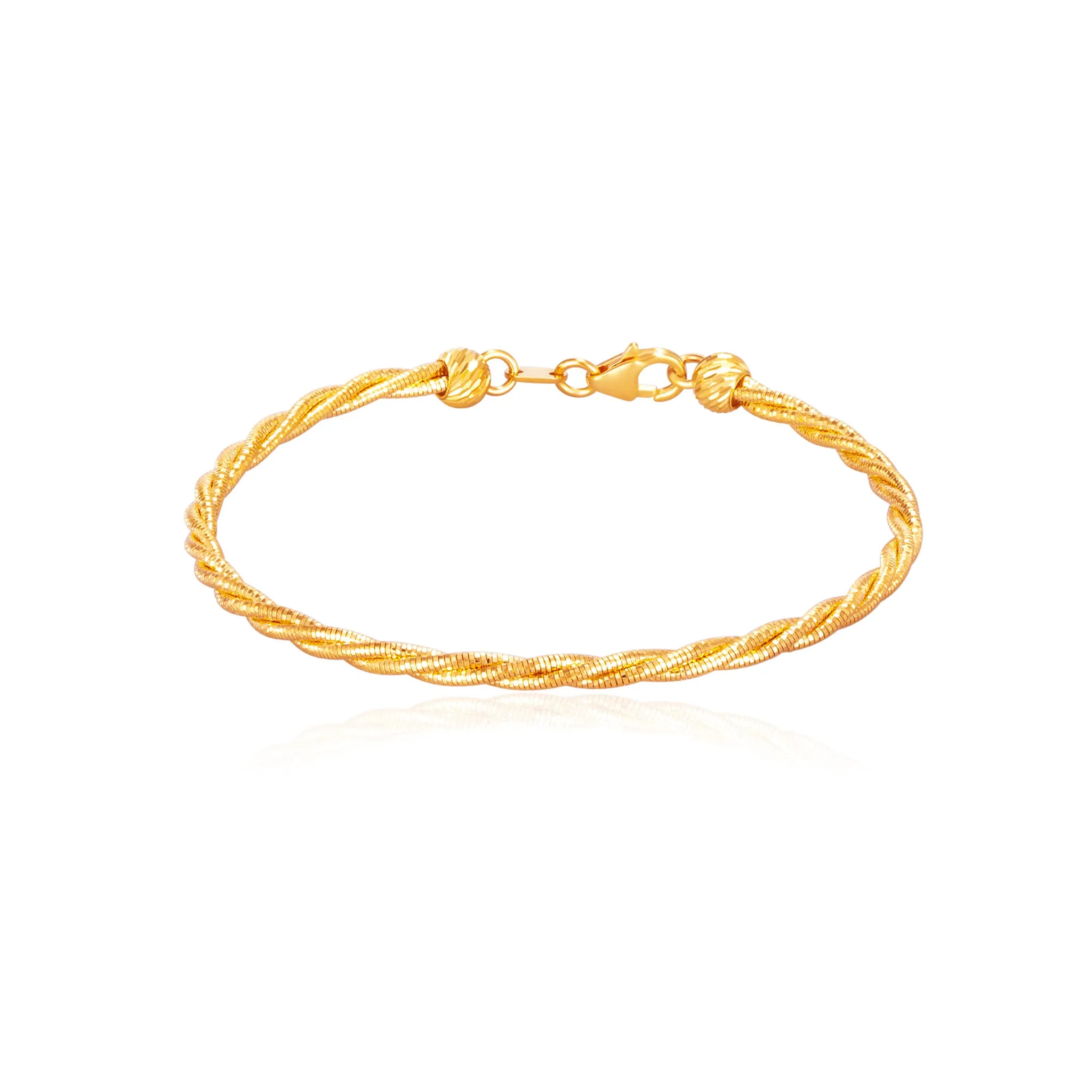 916 Gold Twisted Woven Bracelet