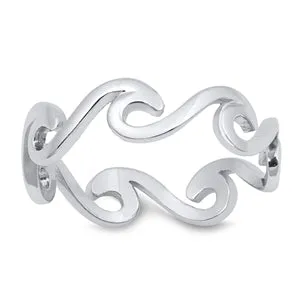 925 Sterling Silver Wave Ring - Waves All Around