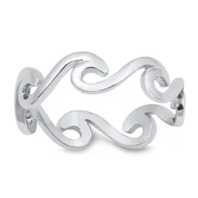 925 Sterling Silver Wave Ring - Waves All Around