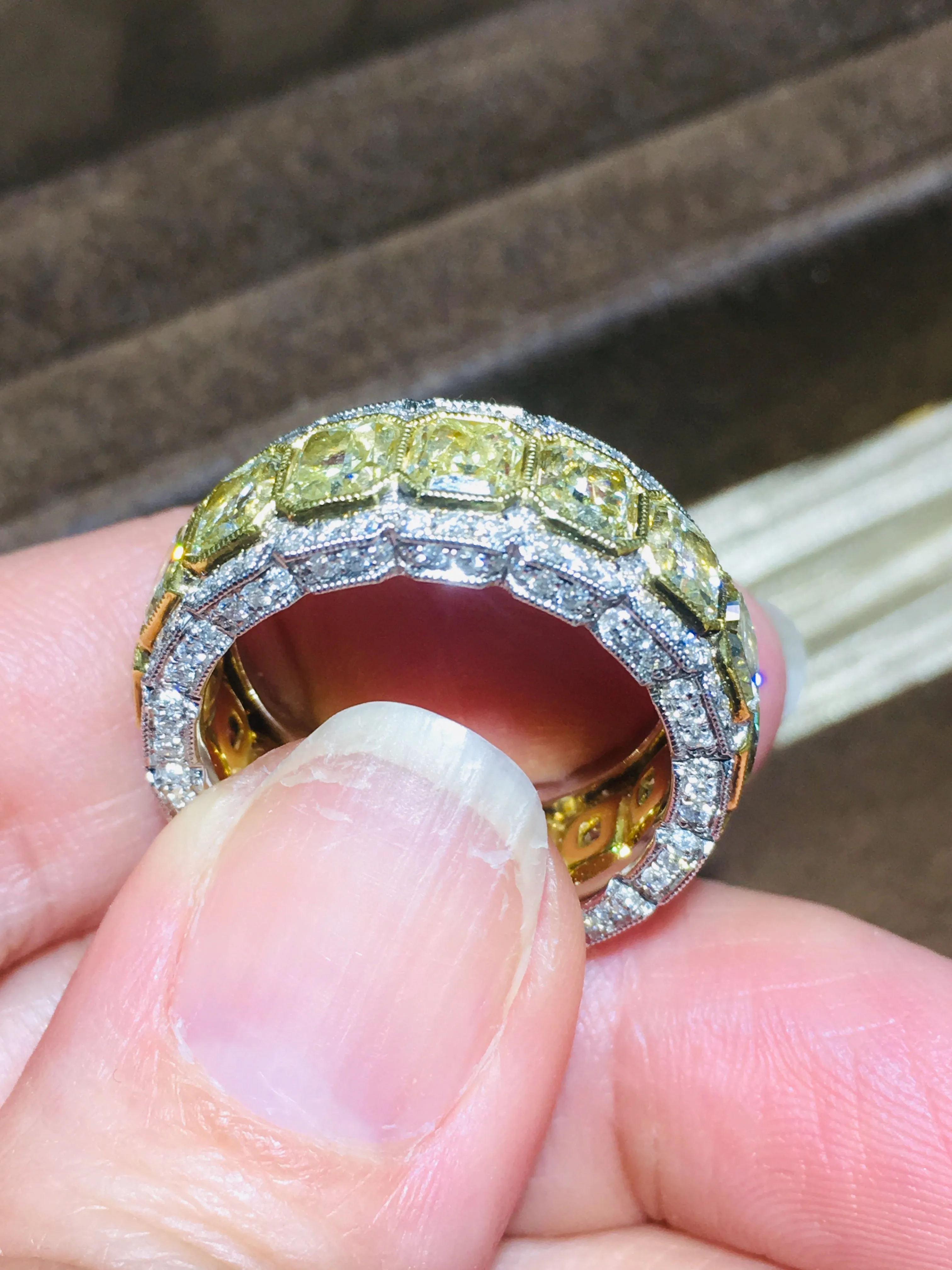 9.35 Total ctw Fancy Yellow Diamond Eternity Band