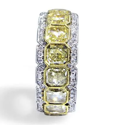 9.35 Total ctw Fancy Yellow Diamond Eternity Band