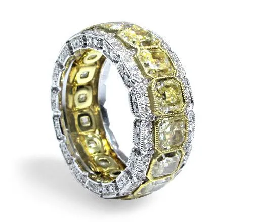 9.35 Total ctw Fancy Yellow Diamond Eternity Band