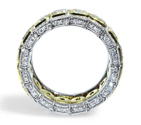 9.35 Total ctw Fancy Yellow Diamond Eternity Band