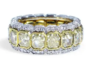 9.35 Total ctw Fancy Yellow Diamond Eternity Band