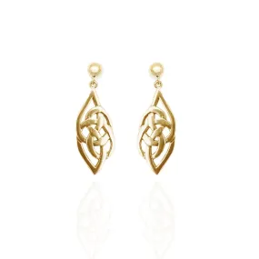 9ct Yellow Gold Celtic Flow Drop Earrings