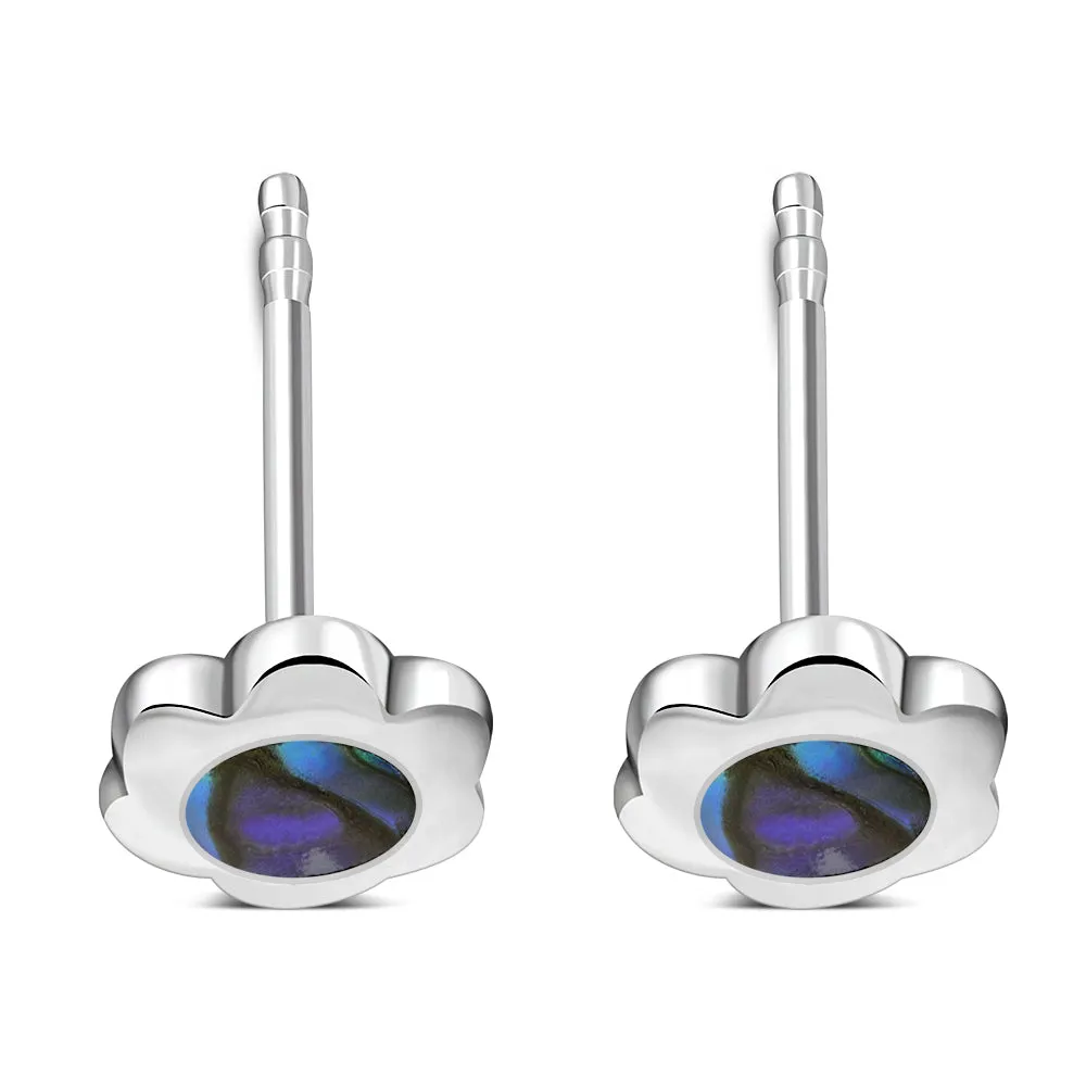 Abalone Shell Stud Silver Earrings