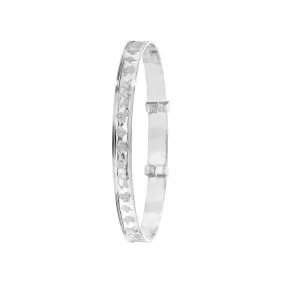 Acotis Silver Baby's Diamond-Cut Expandable Bangle G4404