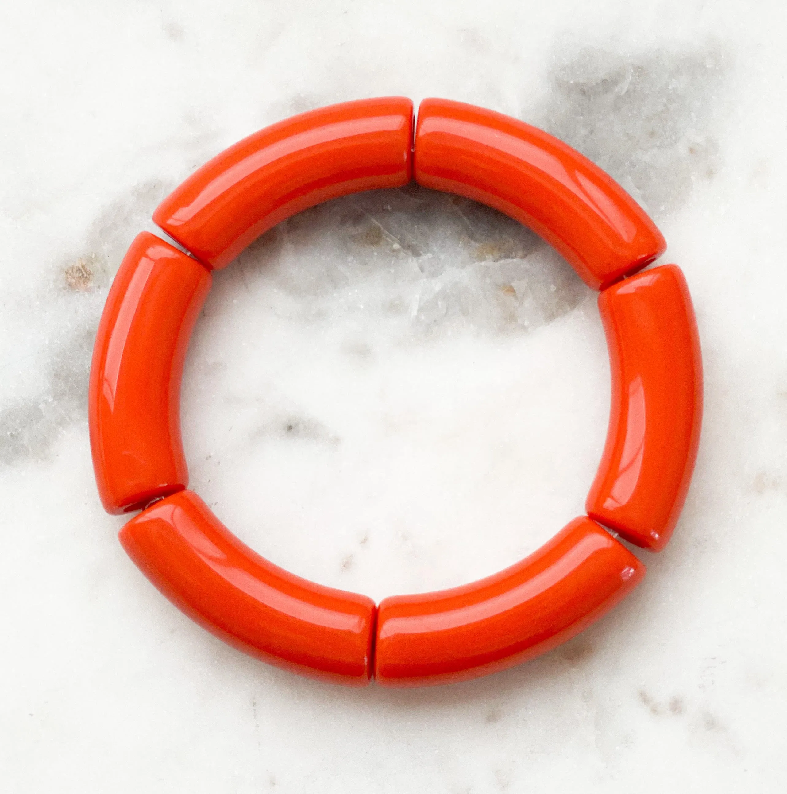 Acrylic Bamboo Bangle Bracelet "Burnt Orange"