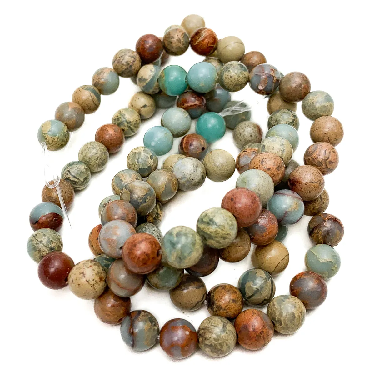 African Opal Smooth 8mm Rounds Strand