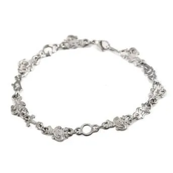 Albert and Gator Letters Sterling Silver Bracelet