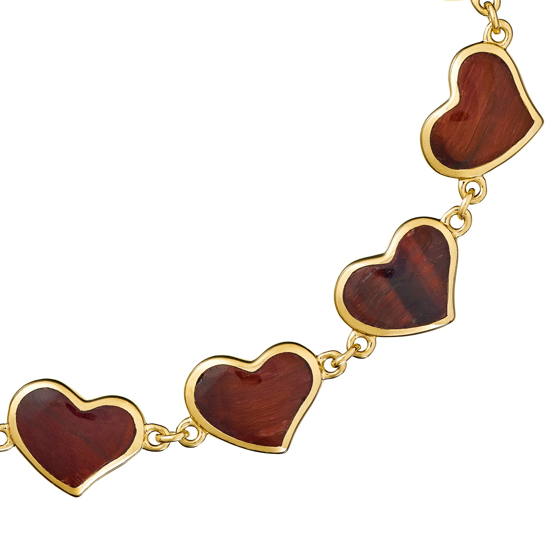 All Around Gemstone Heart Sterling Silver Bracelet with 18K Gold Vermeil