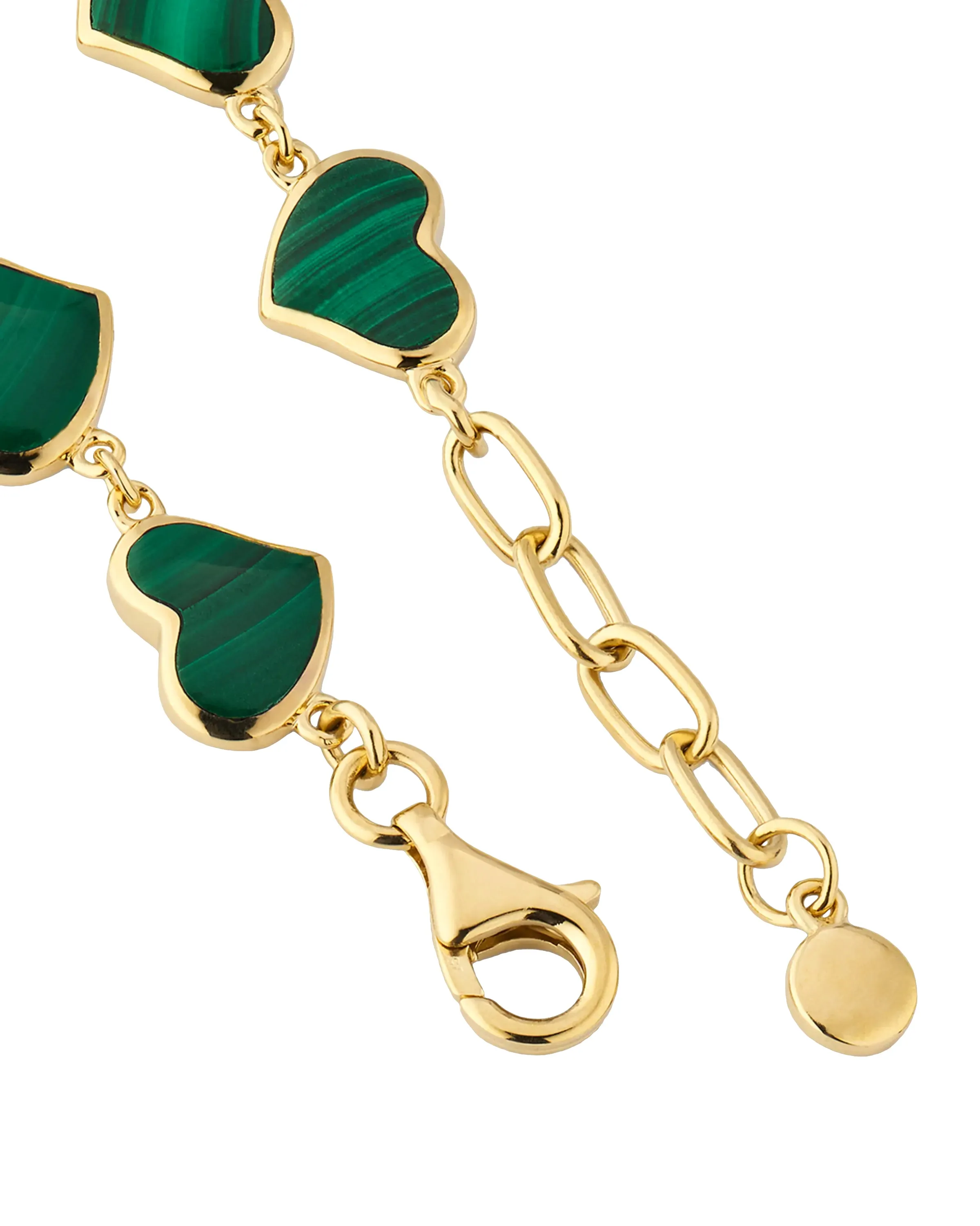 All Around Gemstone Heart Sterling Silver Bracelet with 18K Gold Vermeil