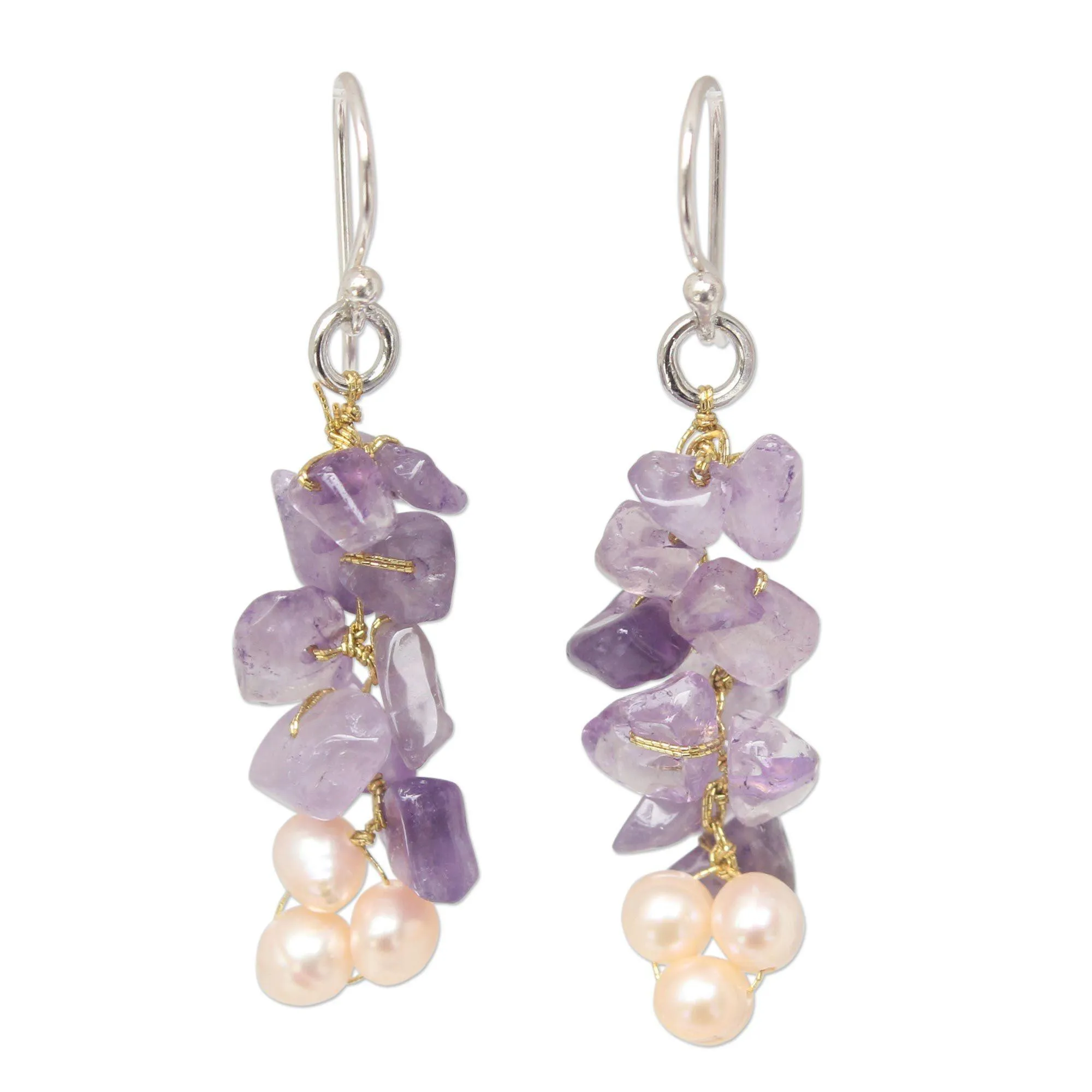 Amethyst & Freshwater Pearl Earrings