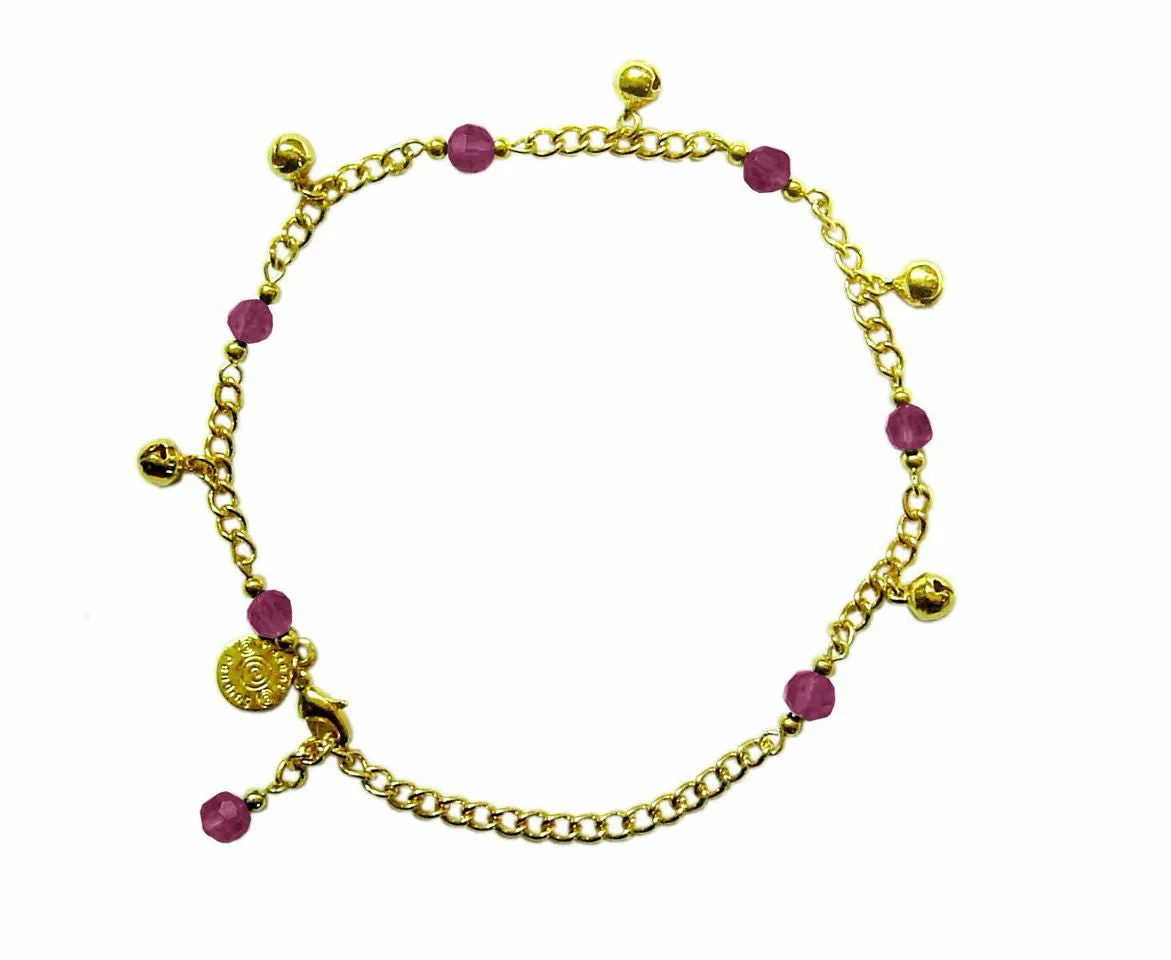 Anklet Gold - Bells and Beads